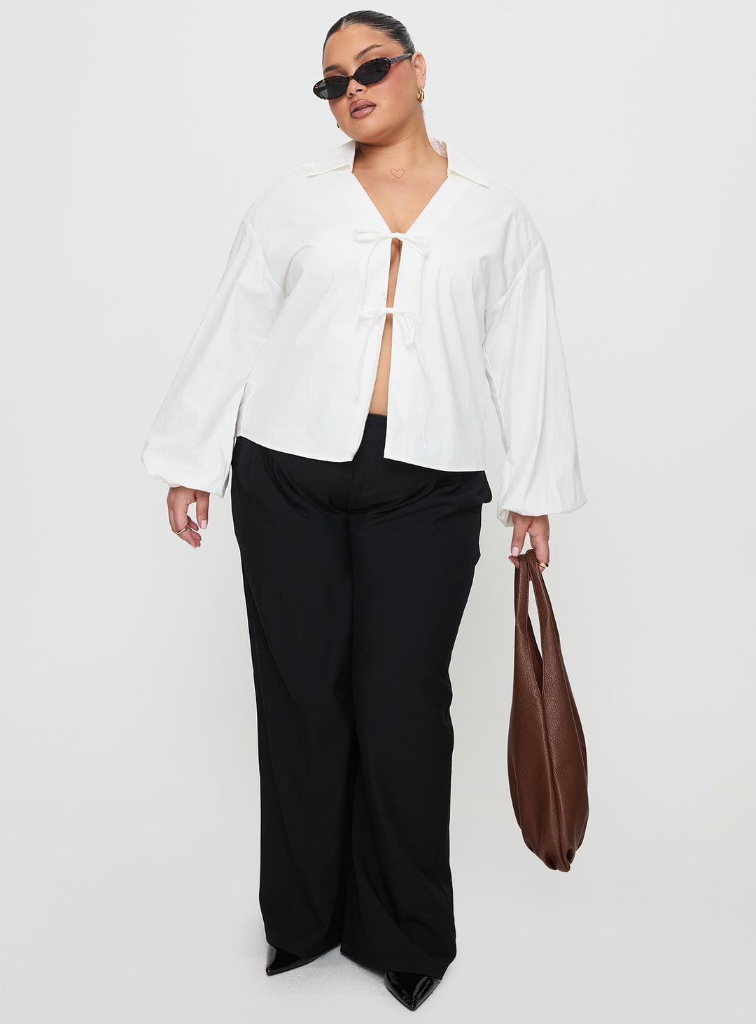 Rinon Long Sleeve Top White Curve